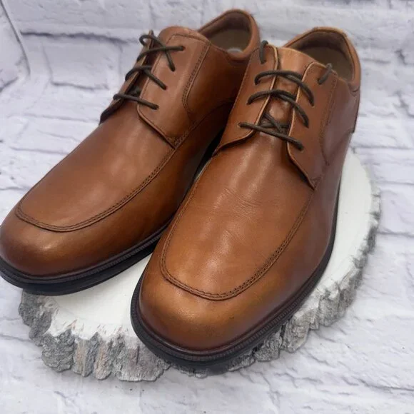 Rockport Hydro-Shield Waterproof Men's Oxford Leather Shoes Sz 12 Brown - Picture 2 of 12